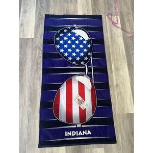 Indiana Aviator Sunglasses Beach Towel, Red, White Blue Flag 4th July 59”x29”